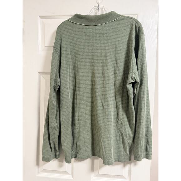 Haggar Men's Long sleeve Polo Shirt- Green Size L - Picture 4 of 4